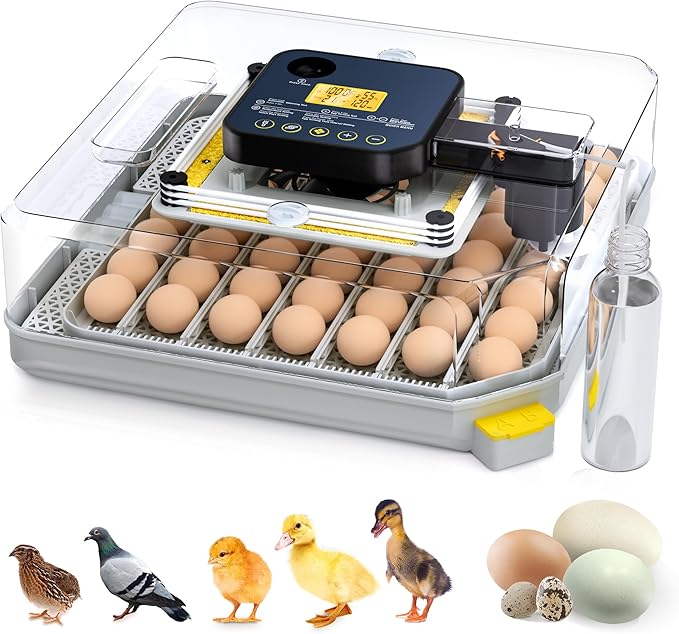 48 Egg Incubator for Hatching with Automatic Egg Turning and Humidity Control, Egg Candler, Poultry Egg Incubator for Chicken, Ducks, Goose, Pigeon, Quail, ideal for Farm, Classroom, Home