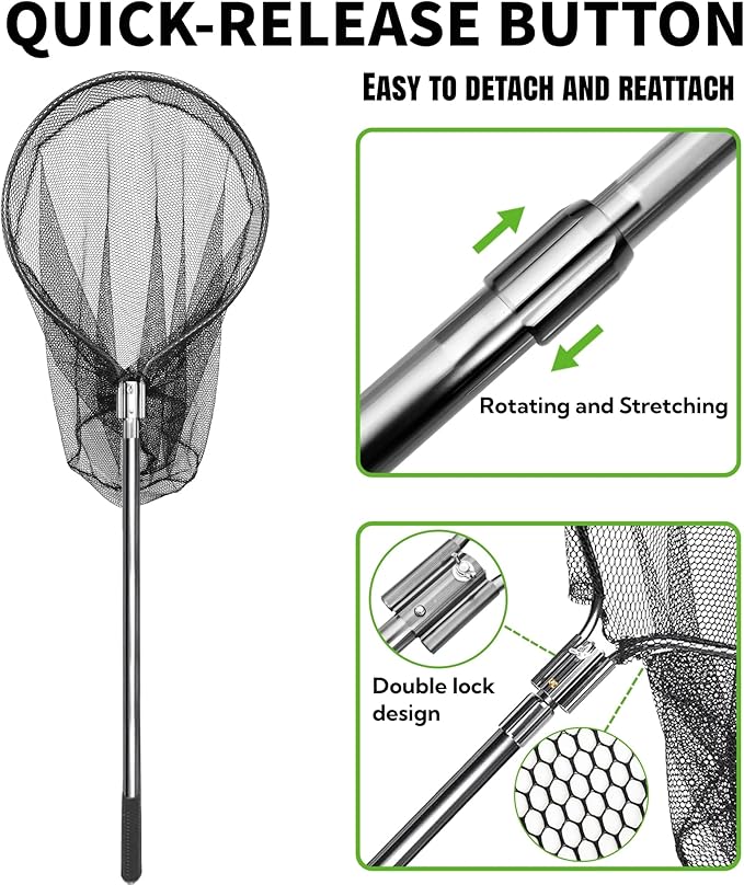 Catch Net, Small Animal Catcher Net for Chicken, Duck, Goose, Fish, Cat, Bird, Raccoon, Dog and Others(43"- 78" Handle with 20" Net Opening)