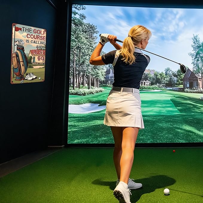 Golf Poster Golf Metal Sign The Golf Course Is Calling And I Must Go Poster Wall Decor Home Garage Bar Restaurant Cafe Bar Pub 12x16 Inch Wall Art Decor