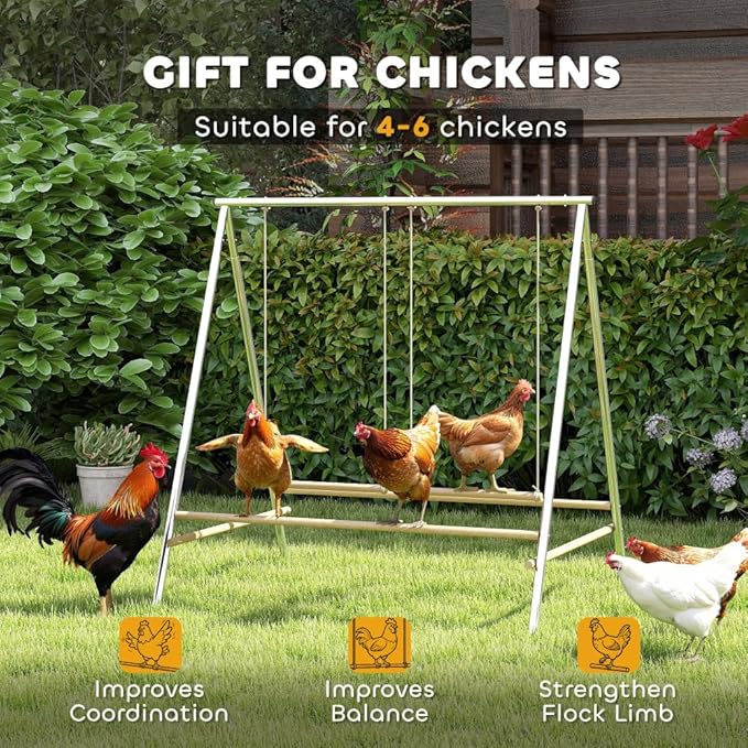 Chicken Roosting Bars and Perch for Coop, Durable Wooden Poultry Accessories for Hens and Chicks, Easy to Install Roosting Rail for Chicken Coop