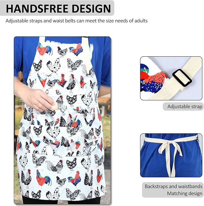 Enduring Canvas Egg Apron, Egg Collecting Apron with 11 Pockets Chicken Egg Apron with Adjustable Strap and Belt Washable Machine Egg Collecting Apron for Chicken Duck Goose Eggs