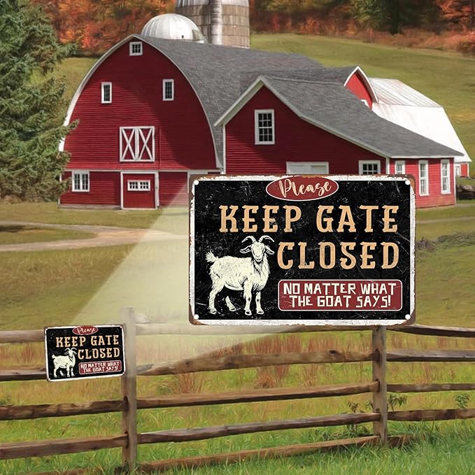 Funny Goat Decor Farm Vintage Metal Tin Signs Iron Painting Plaque Wall Decor Bar Pub Man Cave Club Novelty Bathroom Toilet Retro Parlor Posters Cafe Store Garage Rule 12 * 8in