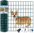 Welded Wire Fence, 50ft(L) x 24inch(H) Garden Fence for Dog, 2 Inch x 3 Inch 16GA Fencing for Chicken, PVC Coated Anti-Rust Roll Metal Wire Mesh Fence for Yard Vegetable, Green