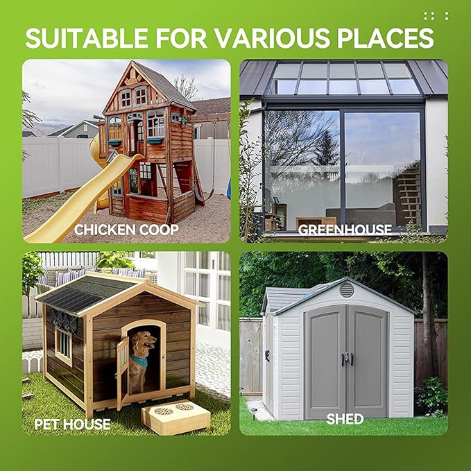 Monocrystalline Solar Panel Fan, Solar Exhuast Vent Fan, 2 in 1 Solar Exhaust Vent Fans for Enclosed Spaces Such As Chicken Coops, Pet Houses, and Greenhouses