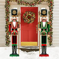 Christmas Decorations Outdoor, 2pcs Extra Large Vintage Nutcracker Yard Metal Signs Stakes, 48" Rustic Xmas Decor for Lawn Front Door Garden Home Farmhouse Patio Porch Outside Winter