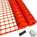 PotatoLife Plastic Mesh Fence Safety Fence, 2 Roll 4'x100' with 100 Zip Ties, Resuable Temporary Netting for Garden Fencing, Construction, Snow Fencing, Animal Barrier, Poultry, Deer, Patio, Orange