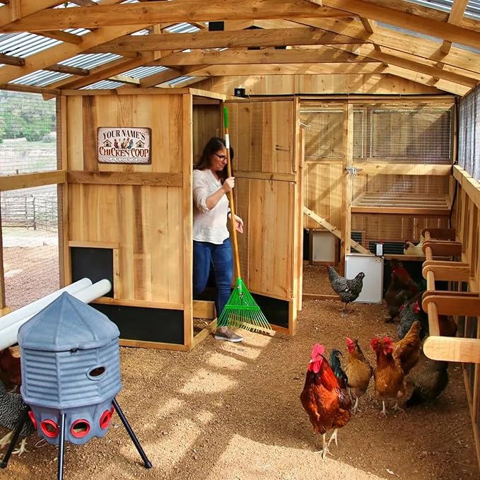 Custom Chicken Coop Sign Personalized Farmhouse Decor Rustic 12x8 Inch Vintage Hen House Metal Sign Gift for Chicken Lovers