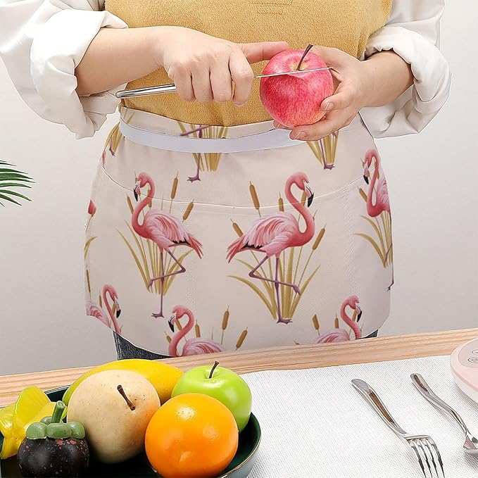 Short 3 Pockets Waist Waiter Waitress Half Apron Waterproof Chef Aprons