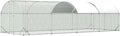 Large Metal Chicken Coop, Walk-in Chicken Run Cages with Waterproof and Anti-Ultraviolet Cover for Outside(10' L x 26 W x 6.56' H) Dome Top