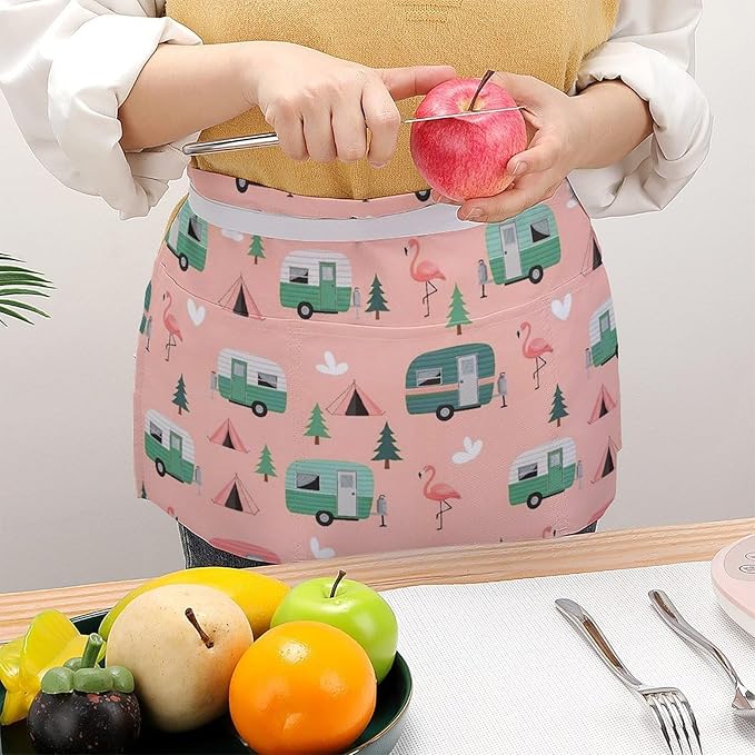 Unisex Half Waiter Waist Short Apron Waterproof Chef Works Waitress Aprons