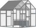 PawHut Large Chicken Run, Wooden Chicken Coop with Waterproof & Anti-UV Cover, Split Door, 2 Nesting Boxes, 2 Roosting Bars, Walk-in Poultry Pen for 6-8 Hens, for Backyard, Farm, 5.5' x 6' x 6'