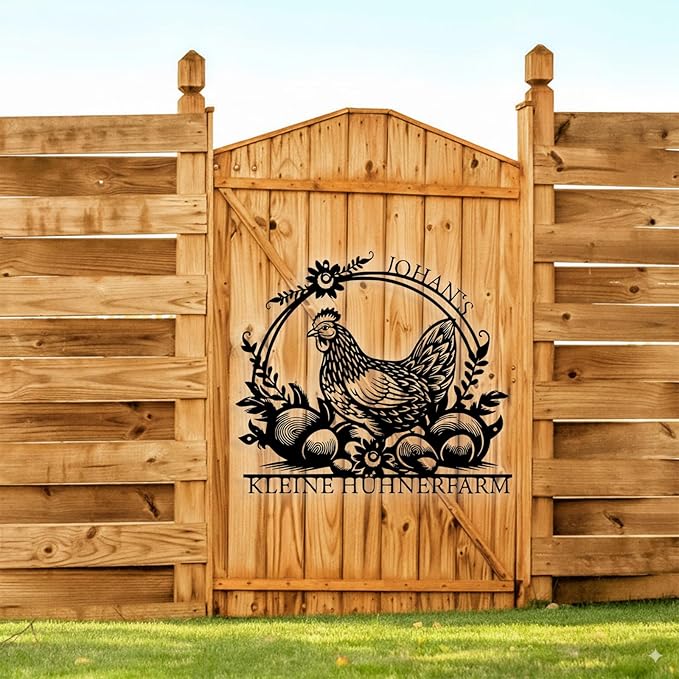 Custom Chicken Coop Metal Sign, Personalized Chicken Coop Sign for Outside, Custom Metal Hen House Farm Signs, Chickens Hen House Farmhouse Wall Art Decor