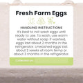 100 Pack Premium Fresh Farm Eggs Handling Instructions Stickers Labels Care Accessories | Egg Blank Cartons 4 6 12 15 18 30 48 50 Count Basket Box Container Storing Extra Organizer -M08SS100