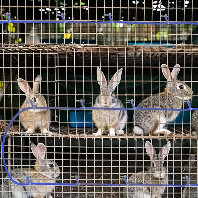 Automatic Rabbit Watering System,Quail Rabbit Water Bottle Dispenser 8 Nipples Drinker,ID 5/16" Hose 19.68 Feets,Barb Fittings to G1/2" Thread,T-Fittings,Springs,Gaskets,Bucket Connector