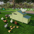 11.12 ft² Large Wooden Chicken Coop,Outdoor Hen House with 2 Free-Range Doors, 2 Nesting Boxes, Predator Protection, Ventilation, and Chicken Perch - Moisture-Proof Design for Poultry Green