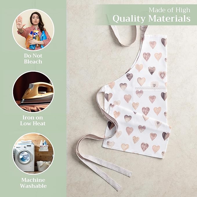 Maison d' Hermine 100% Cotton Apron for women with Pocket Kitchen Chef Apron for Men Cooking Easter Decorations