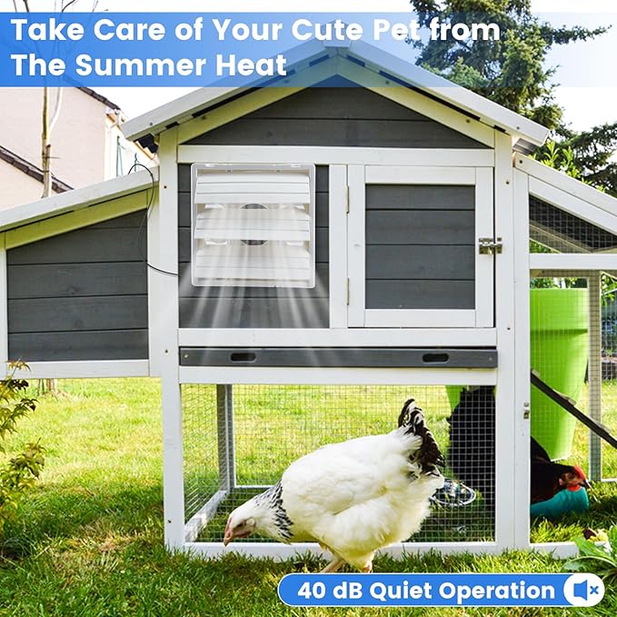 Solar Exhaust Fan, Solar Powered Vent Fan Kit for Outside Greenhouse Shed Chicken Coop (10" Fan)