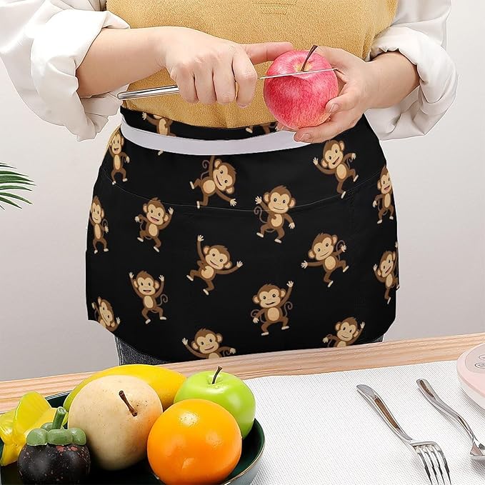 Unisex Half Waiter Waist Short Apron Waterproof Chef Works Waitress Aprons