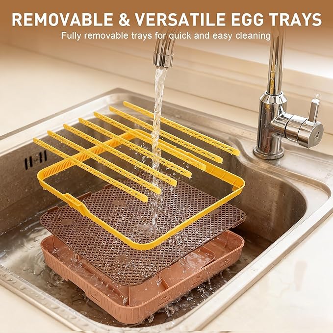 Automatic 56-Egg Incubator for Breeders, Sensor-Based Precise Humidity+Temp Control, Chick Separator, Adjustable Egg Spacing, Custom-Interval Auto Turn+Auto Stop,Preset Incubation Days