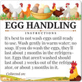 100pcs Premium Fresh Farm Eggs Handling Care Instructions Stickers Labels Accessories | 4 6 12 15 18 30 48 50 Egg Blank Cartons Basket Box Container Storing Extra Organizer (M02-3SS)
