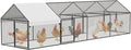 Metal Chicken Coop 157"×40"×40" Chicken Run with Waterproof Cover Portable Poultry Cage Walk in Hen House Outdoor Backyard Farm Animal Enclosure Crate Pet Playpen Exercise Pen for Rabbit Duck