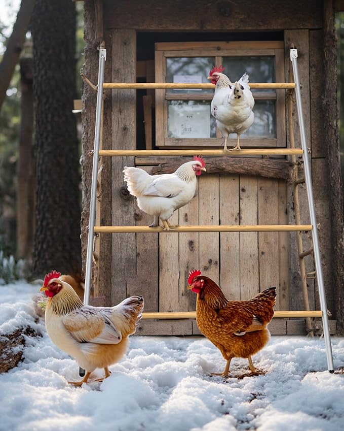 Large Metal Chicken Roosting Perch, Square Roosting Ladder for Outdoor Chicken Coop, Extended Metal Roost for Backyard Poultry Chickens and Small Animals (69" L x 41" W)