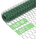 Chicken Wire 16.9 in x 237 in Poultry Wire Netting Hexagonal Galvanized Mesh Garden Fence Barrier for Pet Rabbit Chicken Fencing(PVC-Coated)
