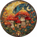 Vintage Mushroom Round Metal Sign Retro Tin Sign Nostalgic Rustic Wall Decor Decorations for Home Bedroom Living Room Cafe Bar Kitchen Yard Fence Door Outside Farmhouse 12 * 12 In