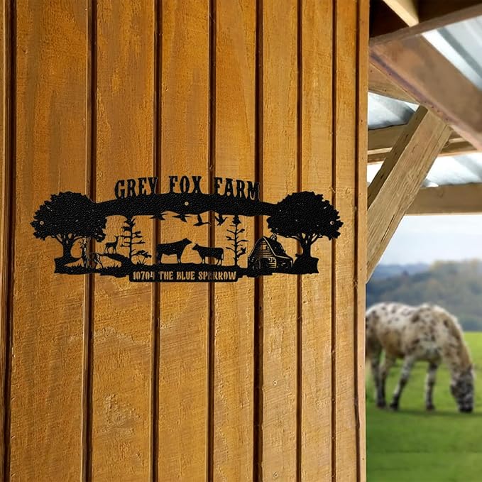Personalized Farm Sign, Custom Farm Metal Signs Outdoor, Custom Ranch Sign, Customized Family Name Metal Signs for Farms, Ranch, Barn, Farmhouse, Housewarming Rancher Gifts