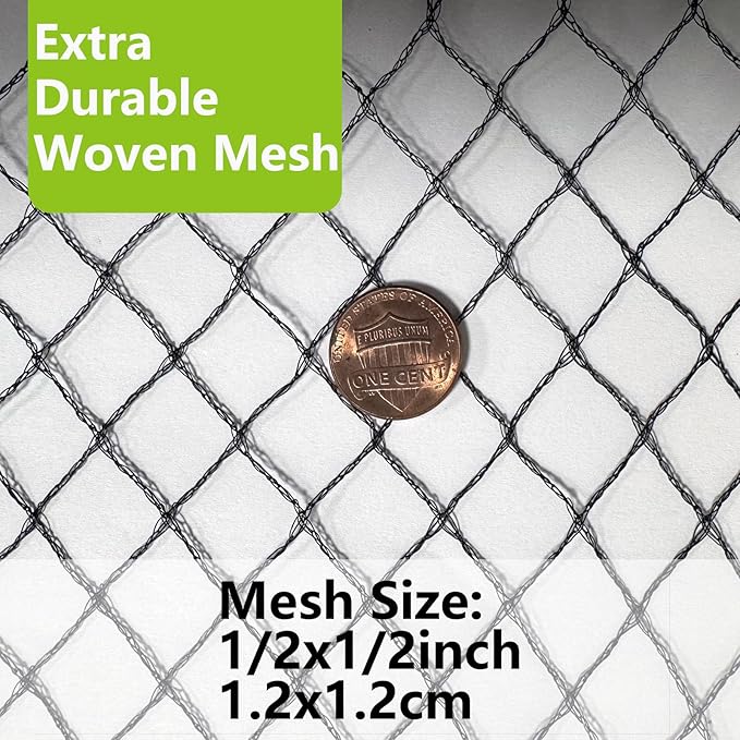 20x20ft Bird Netting for Chicken Coop Poultry Netting 1/2 inch Mesh Heavy Duty Chicken Coop Cover Netting Roof Hawk Proof Bird Netting for Garden Protection Fruit Tree Netting Against Squirrels Deer
