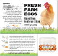 100 Pack Premium Fresh Farm Eggs Handling Instructions Care Accessories Cards Labels | Egg Blank Cartons 4 6 12 15 18 30 48 50 Count Basket Box Container Storing Extra Organizer -M11CH100