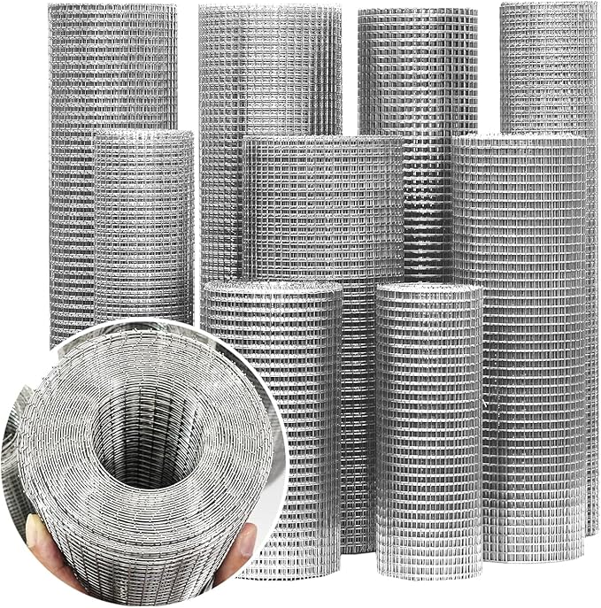 Hardware Cloth 1/4 inch 16" x 33 ft, Galvanized 23 Guage Wire Hardware Mesh, Welded Chicken Wire Fence Fencing Roll for Chicken Coop Wire, Rabbit Cage Wire, Poultry and Animal Cage Netting Screen