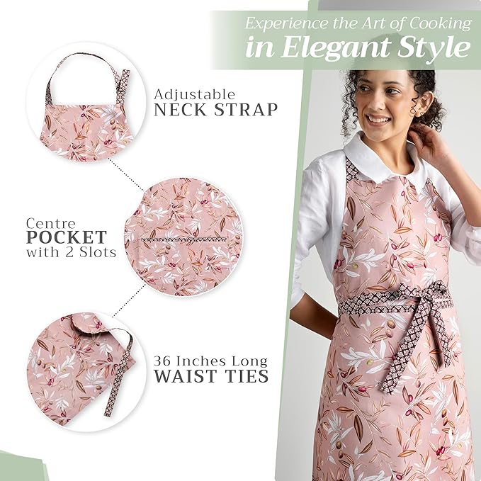 Maison d' Hermine 100% Cotton Apron for women with Pocket Kitchen Chef Apron for Men Cooking Easter Decorations
