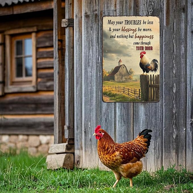 Rooster Kitchen Wall Decor Chicken Metal Signs Farm Rooster Crowing Sign Chicken Decor Welcome To My Mother Kitchen Home Fence Wall Decor 12x16 Inch Vintage Chicken Coop Tin Poster