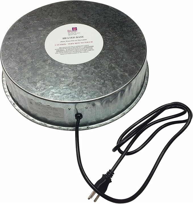 Farm Innovators 125 Watt Heated Base for Double Wall Metal Poultry Founts with 35 Degrees Fahrenheit Temperature and Below, 4 Pack, Metallic
