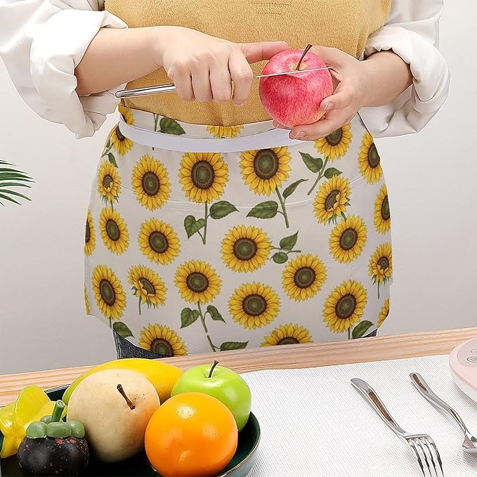 Unisex Half Waiter Waist Short Apron Waterproof Chef Works Waitress Aprons