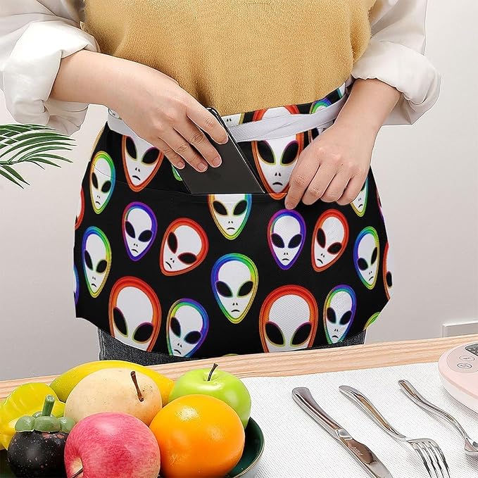 Short 3 Pockets Waist Waiter Waitress Half Apron Waterproof Chef Aprons