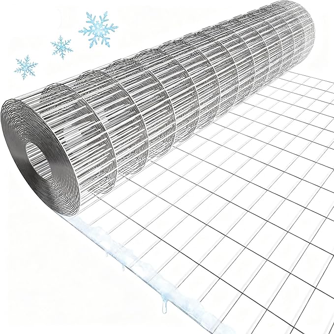 AMAGABELI GARDEN & HOME Weld Wire Fence 36 inch x 50ft 2 Inch x 4 Inch Galvanized Hardware Cloth 14 Gauge Wire Mesh Fence Roll for Vegetables Garden Border Poultry Netting Chicken Coop Dog Barrier