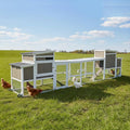 157" L Large Chicken Coop with Run, Mobile Chicken House with Wheels, Nesting Boxes, UV-Resistant Roof, Indoor Outdoor Rabbit Hutch Poultry Hen Cage for 4-6 Chickens with Removable Tray and Ramp