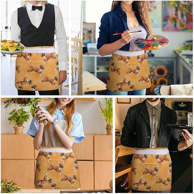 Short 3 Pockets Waist Waiter Waitress Half Apron Waterproof Chef Aprons