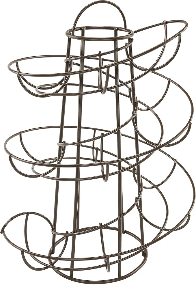 Egg Skelter Deluxe – Modern Spiraling Dispenser Rack, Brown, Stylish Kitchen Storage for Eggs