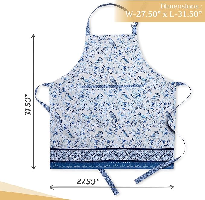 Maison d' Hermine 100% Cotton Apron for women with Pocket Kitchen Chef Apron for Men Cooking Easter Decorations