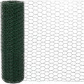 Chicken Wire for Floral Arrangements, 14 x 315 in Galvanized Iron Hexagonal PVC Coated for Crafts/Poultry/Garden, Chicken Wire Netting Fence Mesh [Green]