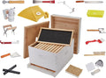 Jumbl 30 Pcs. Beekeeping Starter Set, 10-Frame Sheets White Painted Beehive for Beginners and Professionals, Comprehensive Tool Set, Introduction Booklet, 20 Bees-Wax Sheets for Candle Making