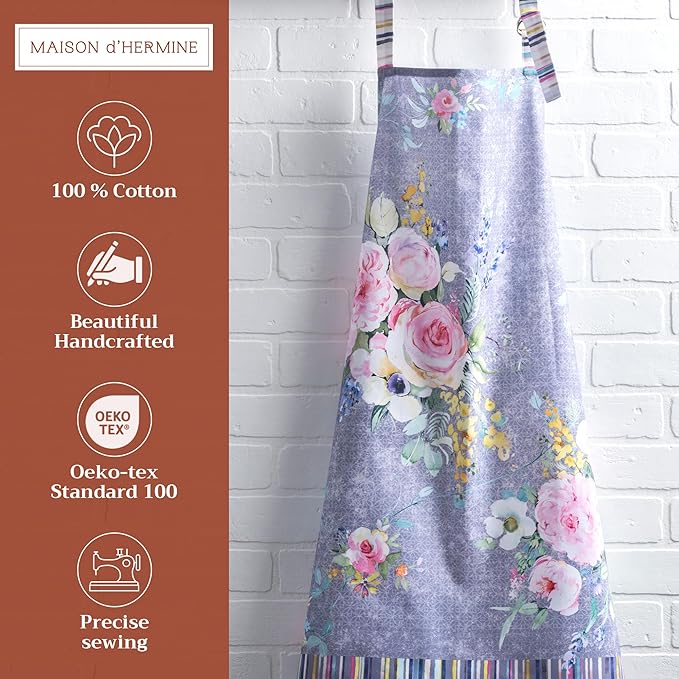 Maison d' Hermine 100% Cotton Apron for women with Pocket Kitchen Chef Apron for Men Cooking Easter Decorations