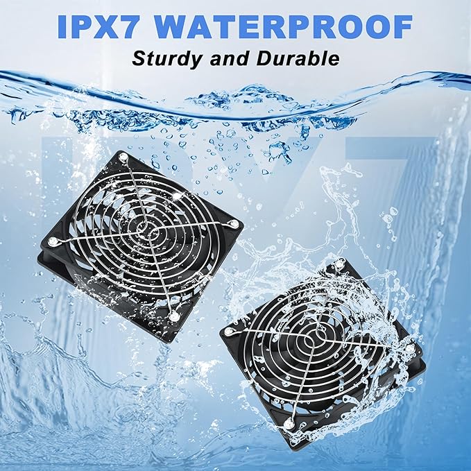 Solar Powered Fan, Solar Panel Fan 33W Solar Fan Panel with 2 IPX7 Weatherproof Fans Suitable for Outdoor Backyard Chicken Coops, Greenhouses, Shed Kennels, Pet Homes, Gardens