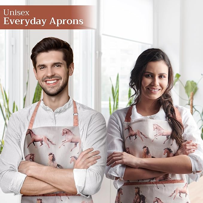 Maison d' Hermine 100% Cotton Apron for women with Pocket Kitchen Chef Apron for Men Cooking Easter Decorations