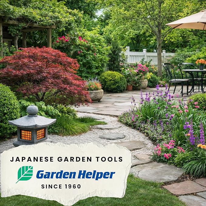 Japanese Hand Rake Garden Tool - Japanese Steel with Wood Handle - Small Rake for Leaves, Handheld Garden Cleaning Tool - Made in Japan