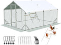 Quictent Advanced Series 12x9 ft Metal Chicken Coop Run with Climbing Ladder, Large Walk-in Outdoor Poultry Cage Heavy Duty Predator Proof Hen Duck Rabbit Farm Pen House, Waterproof Anti-UV Cover