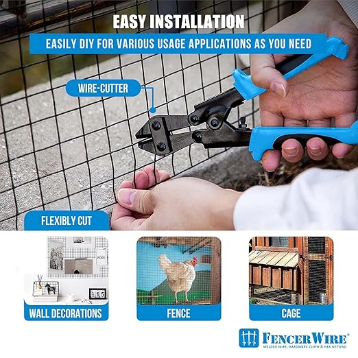 Fencer Wire 16 Gauge Hardware Cloth, Black Vinyl Coated Welded Wire Mesh, Chicken Coop Wire Fence, 1.5 inch x 1.5 inch Grid (2 ft. x 50 ft.)